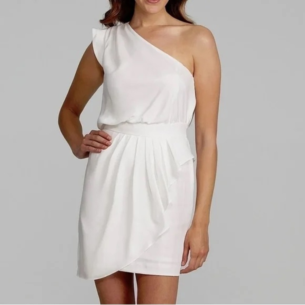 BCBGeneration One-Shoulder White Dress